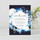 Mooie moderne maanverlichte bruiloft save the date (Staand voorkant)