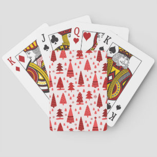 Mooie moderne minimalistische kerstboom bos pokerkaarten