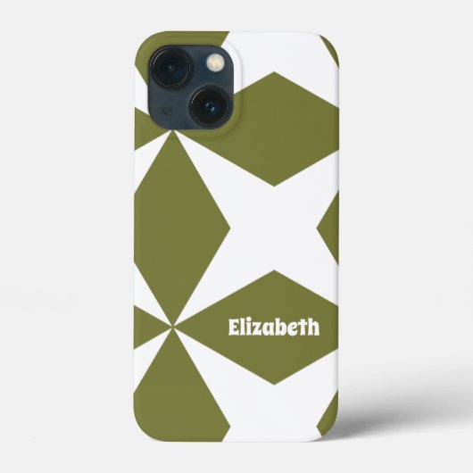 Mooie moderne monogram naam trendy groen Case-Mate iPhone case (Achterkant)