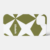 Mooie moderne monogram naam trendy groen Case-Mate iPhone case (Achterkant (horizontaal))