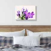 Mooie moderne mooie paarse krokus bloemrijke    ca canvas afdruk (Insitu (Slaapkamer))
