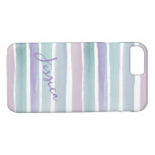 Mooie moderne pastel Waterverf gestreepte Girly Case-Mate iPhone Case (Achterkant (Horizontaal))