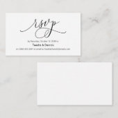 Mooie moderne romance zwarte inkt, bruiloft RSVP Informatiekaartje (Voorkant / Achterkant)