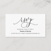 Mooie moderne romance zwarte inkt, bruiloft RSVP Informatiekaartje (Voorkant)