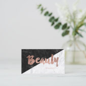 Mooie moderne roos gouden tipografie blokkeert mar visitekaartje (Staand voorkant)