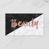 Mooie moderne roos gouden tipografie blokkeert mar visitekaartje (Voorkant)