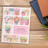 Mooie moderne roze elegante bloempotten planner
