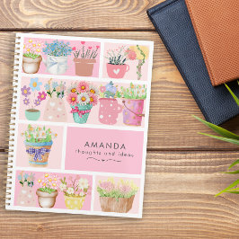 Mooie moderne roze elegante bloempotten planner