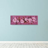 Mooie moderne  roze kersenbloesem canvas afdruk (Insitu (Houten vloer))