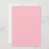 Mooie moderne roze strik babyshower uitnodiging (Achterkant)