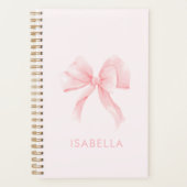 Mooie Moderne Roze Strik Naam Planner (Voorkant)