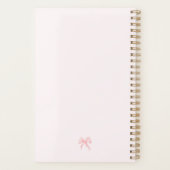Mooie Moderne Roze Strik Naam Planner (Achterkant)