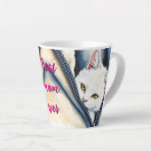 Mooie moderne Schattigee Waterverf Cat Collectie Latte Mok (Rechterhoek)