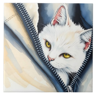 Mooie moderne Schattigee Waterverf Cat Collectie Tegeltje