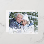 Mooie moderne script Gelukkig kerstfeest Winter fo Folie Feestdagen Briefkaart (Voorkant / Achterkant)