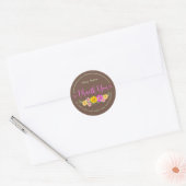 Mooie moderne script Waterverf Floral dank u Ronde Sticker (Envelop)