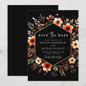 Mooie moderne terracotta bruiloft save the date (Voorkant / Achterkant)