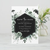 Mooie moderne typografie Sage Green Wedding Save The Date (Staand voorkant)