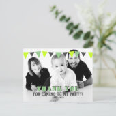 Mooie moderne vlaggetjes foto verjaardag bedankje briefkaart (Staand voorkant)