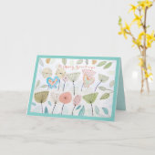 Mooie moderne vlinderbloemen voor de dag kaart (Gele Bloem)