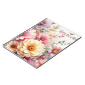Mooie moderne vrouwelijke pastelbloemen Notitieboe Notitieboek (Linkerzijde)