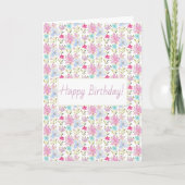 Mooie moderne waterverf bloemen met monogram kaart (Voorkant)