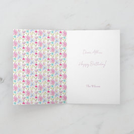 Mooie moderne waterverf bloemen met monogram kaart