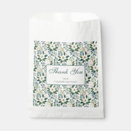 Mooie Moderne Witte Bloemen en Bessen Bedankzakje