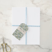 Mooie Moderne Witte Bloemen en Bessen Cadeaulabel (Met Touw)