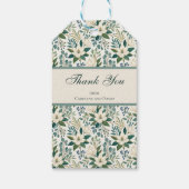 Mooie Moderne Witte Bloemen en Bessen Cadeaulabel (Achterkant)