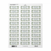 Mooie Moderne Witte Bloemen en Bessen Etiket (Full Sheet)