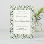 Mooie Moderne Witte Bloemen en Bessen Kaart (Staand voorkant)