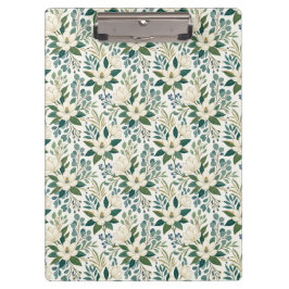Mooie Moderne Witte Bloemen en Bessen Klembord