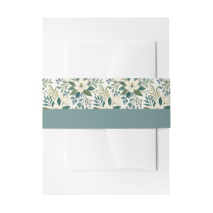Mooie moderne witte bloemen en bessen uitnodigingen wikkel