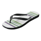 Mooie moderne witte strepen teenslippers (Schuin)