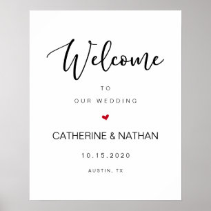 Mooie moderne zwarte lettertype, huwelijks welkom poster