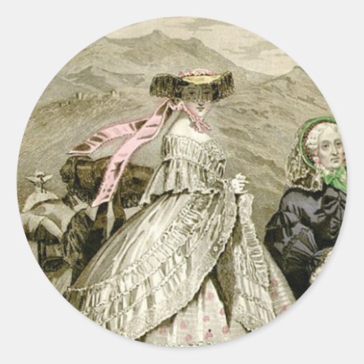 Mooie Modes van 1859 Ronde Sticker (Voorkant)