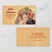 mooie, modieuze dame gezicht visitekaartje (Voorkant / Achterkant)