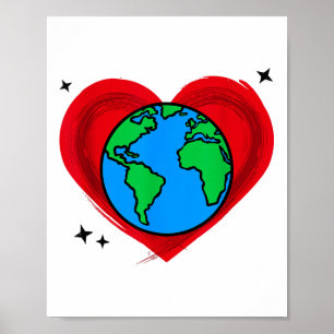Mooie Moeder Aarde Planeet Milieubescherming Poster