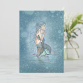 Mooie Moeder en Baby Zeemeermin Baby shower Kaart (Staand voorkant)