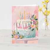Mooie moeder gelukkige verjaardagstaart verjaardag kaart (Gele Bloem)