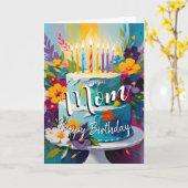 Mooie moeder gelukkige verjaardagstaart verjaardag kaart (Gele Bloem)