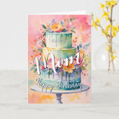 Mooie moeder gelukkige verjaardagstaart verjaardag kaart (Gele Bloem)