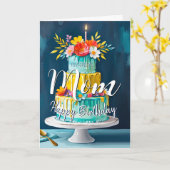 Mooie moeder gelukkige verjaardagstaart verjaardag kaart (Gele Bloem)