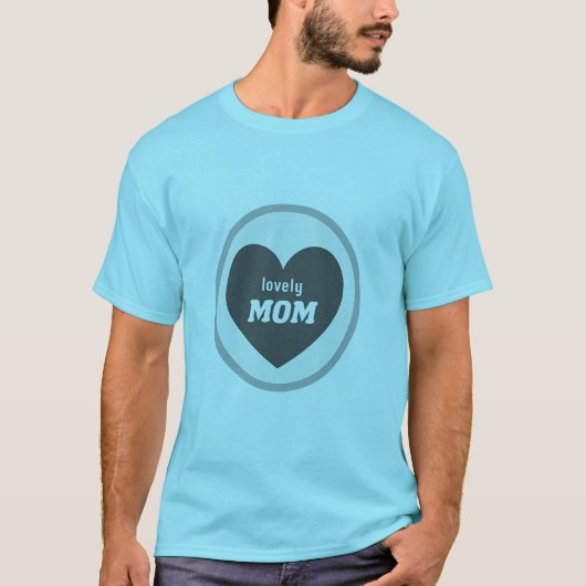 Mooie Moeder Hart Badge T-shirt Ontwerp. (Voorkant)