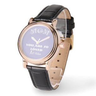 Mooie 'Moeder Je Wordt Zo Bemind' Lavendelkleurige Horloge