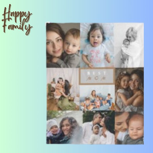 Mooie moeder kind foto collage fleece deken