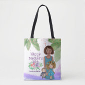 Mooie moeder & Kinder bloemenillustratie Tote Bag (Voorkant)