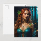 Mooie Moeder Natuur in een Blauwe Jurk Briefkaart (Voorkant / Achterkant)