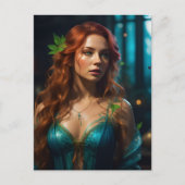 Mooie Moeder Natuur in een Blauwe Jurk Briefkaart (Voorkant)